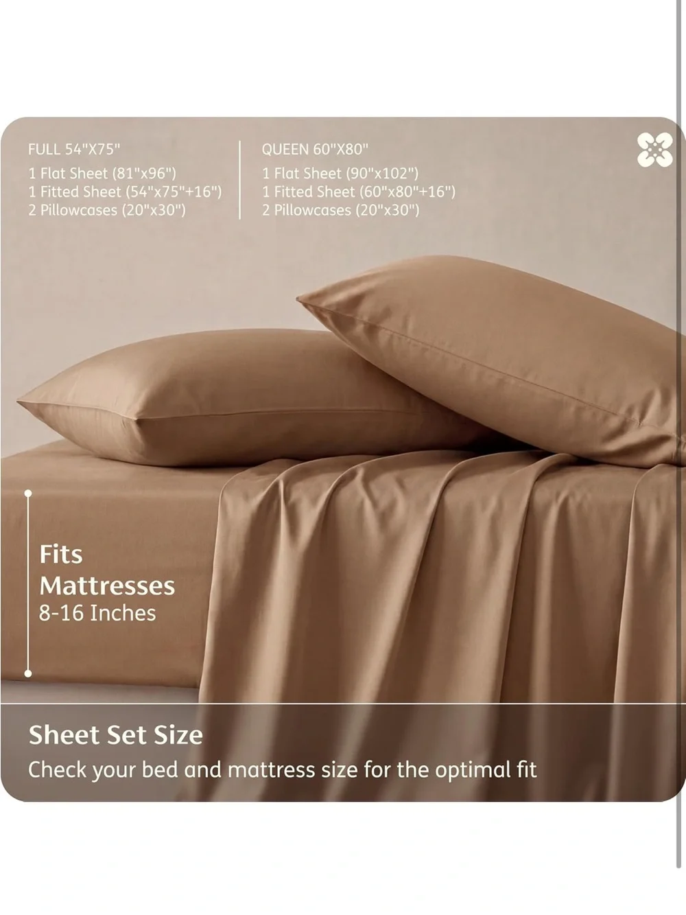 NEW Bedsure PureWoven 100% Rayon Derived from Bamboo, Queen Sheets, 4 Pcs